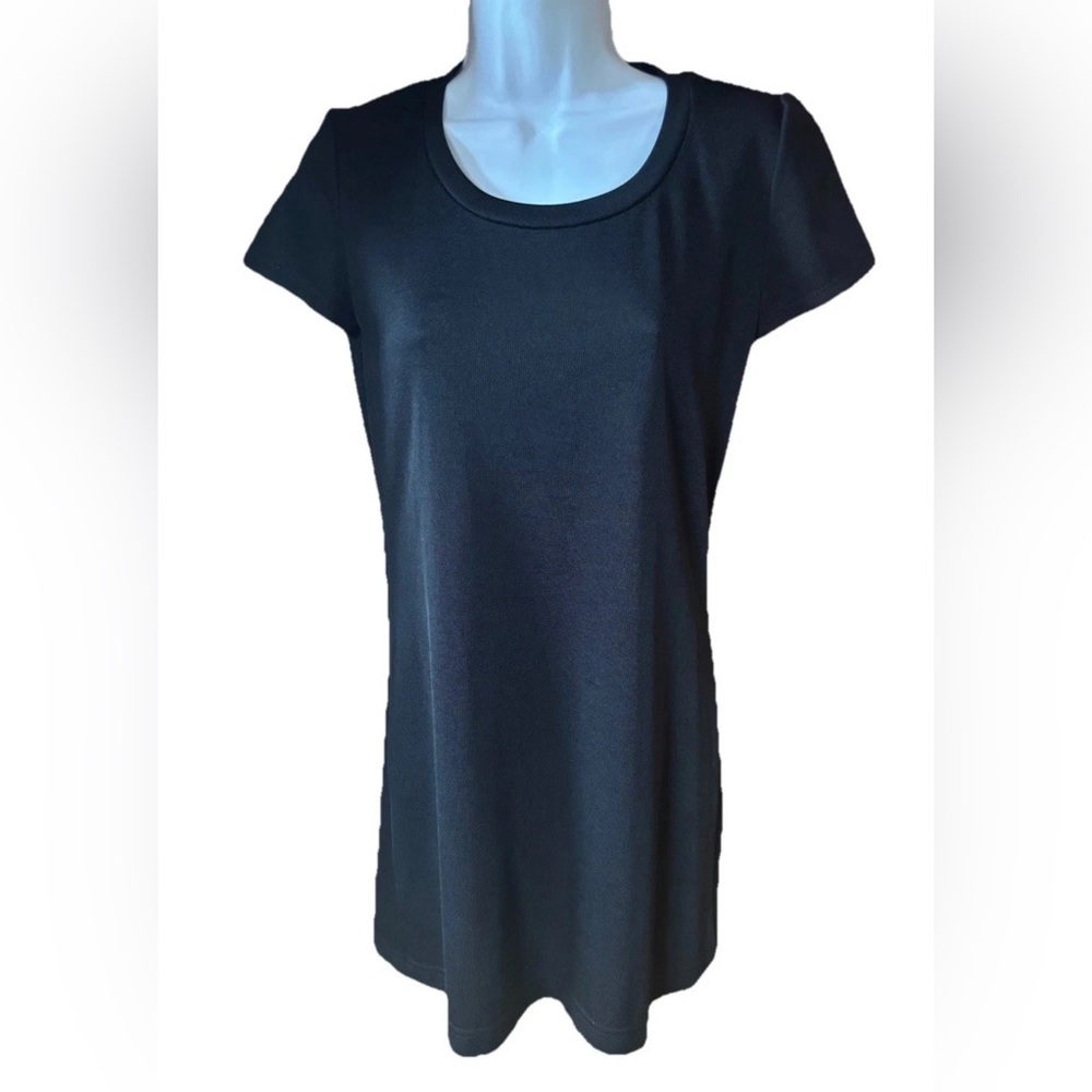 Vtg Y2K Ann Taylor Womens Black Dress Cap Sleeve Sz XS Grunge Goth Office Witchy